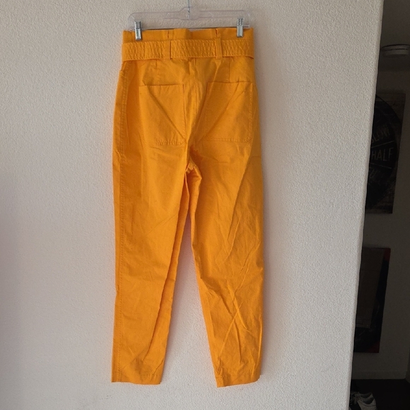 Express Women's Paperbag Waist Chinos in Yellow-Orange - Picture 3 of 3